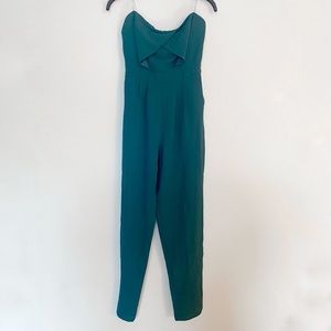 Charlotte Russe Olive Green Strapless Jumpsuit